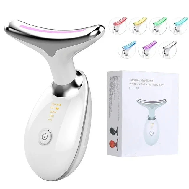 Appareil de Massage du Cou Vibrant à 7 LED de Couleur
