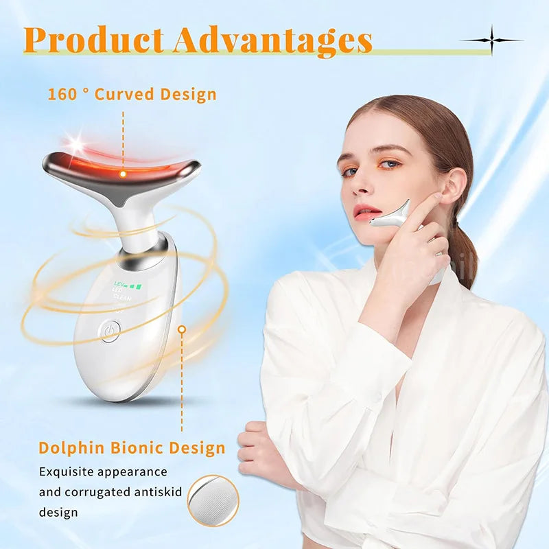 Appareil de Massage du Cou Vibrant à 7 LED de Couleur
