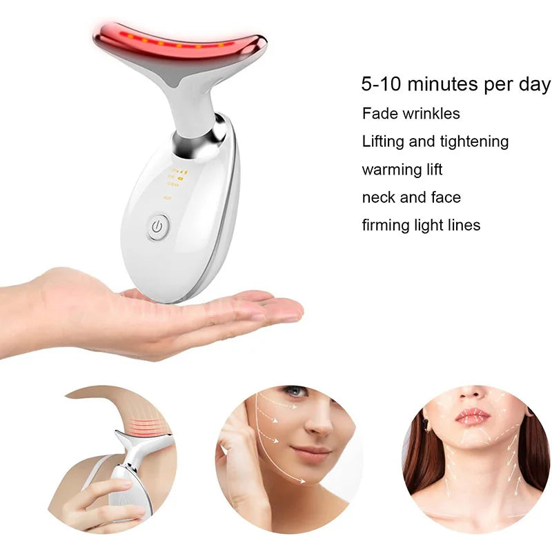 Appareil de Massage du Cou Vibrant à 7 LED de Couleur