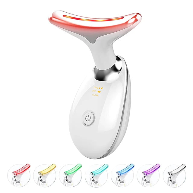 Appareil de Massage du Cou Vibrant à 7 LED de Couleur